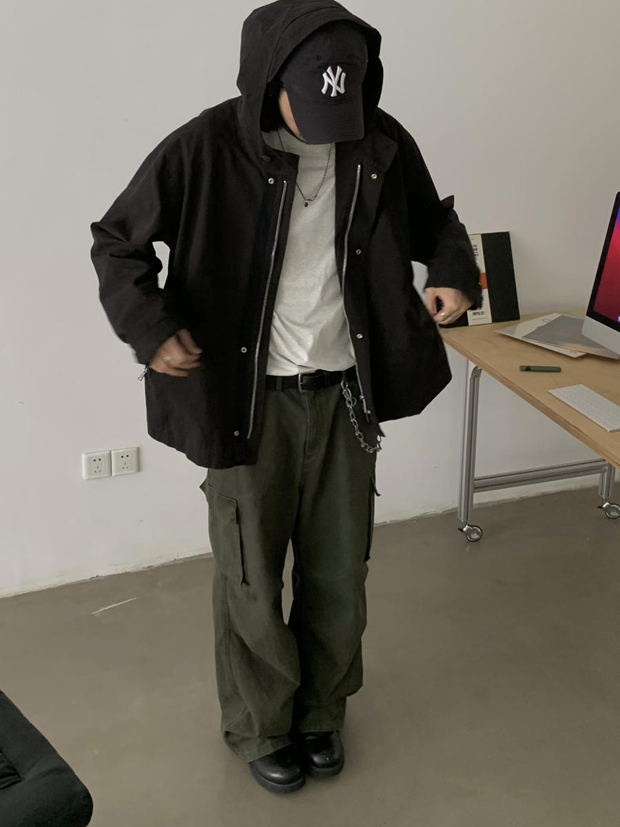 Vintage Loose Straight Work Pants for Men and Women - Retro Multi-Pocket Casual Trousers in Washed Look, Trendy 90s Style Vintage Loose Straight Work Pants for Men and Women - Retro Multi-Pocket Casual Trousers in Washed Look, Trendy 90s Style