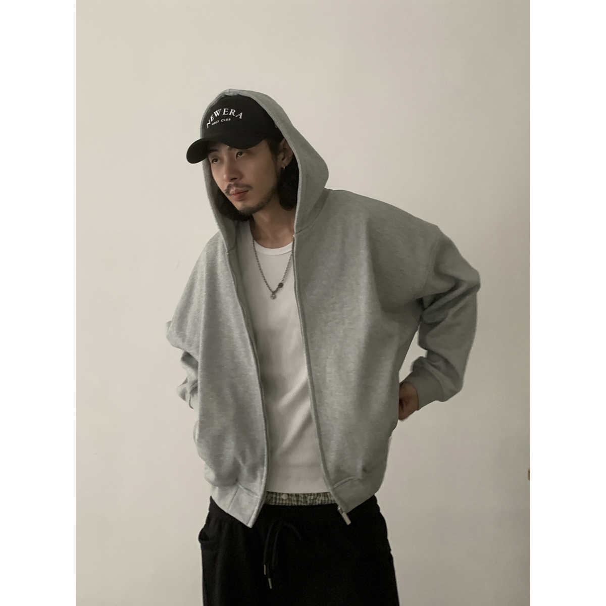 Vintage Oversized Zipper Fleece Hoodie Sweatshirt for Unisex Streetwear - American Style Cleanfit Jacket