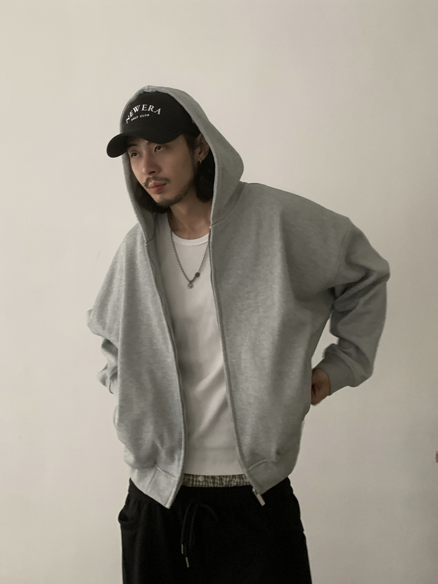 Vintage Oversized Zipper Fleece Hoodie Sweatshirt for Unisex Streetwear - American Style Cleanfit Jacket