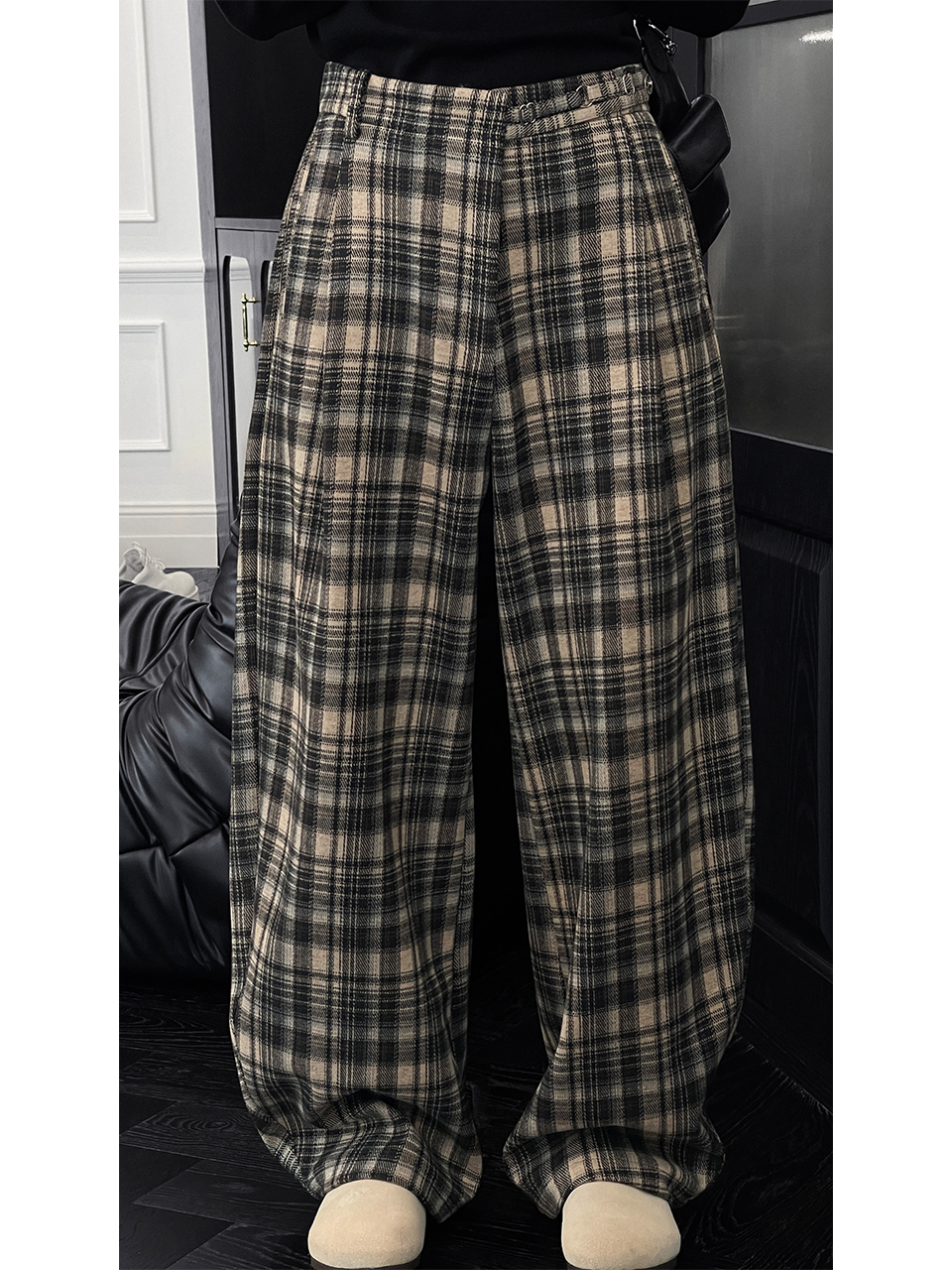 Vintage Plaid Casual Pants for Men - 2025 Autumn Winter Thick Loose Straight Wide-Leg Trousers, Versatile Y2K Style Vintage Plaid Casual Pants for Men - 2025 Autumn Winter Thick Loose Straight Wide-Leg Trousers, Versatile Y2K Style