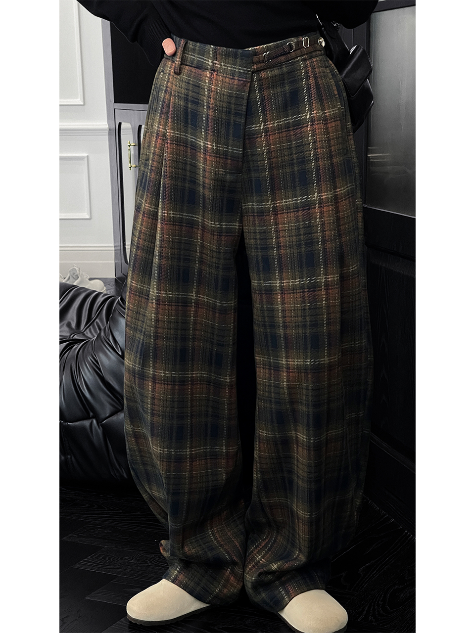 Vintage Plaid Casual Pants for Men - 2025 Autumn Winter Thick Loose Straight Wide-Leg Trousers, Versatile Y2K Style Vintage Plaid Casual Pants for Men - 2025 Autumn Winter Thick Loose Straight Wide-Leg Trousers, Versatile Y2K Style