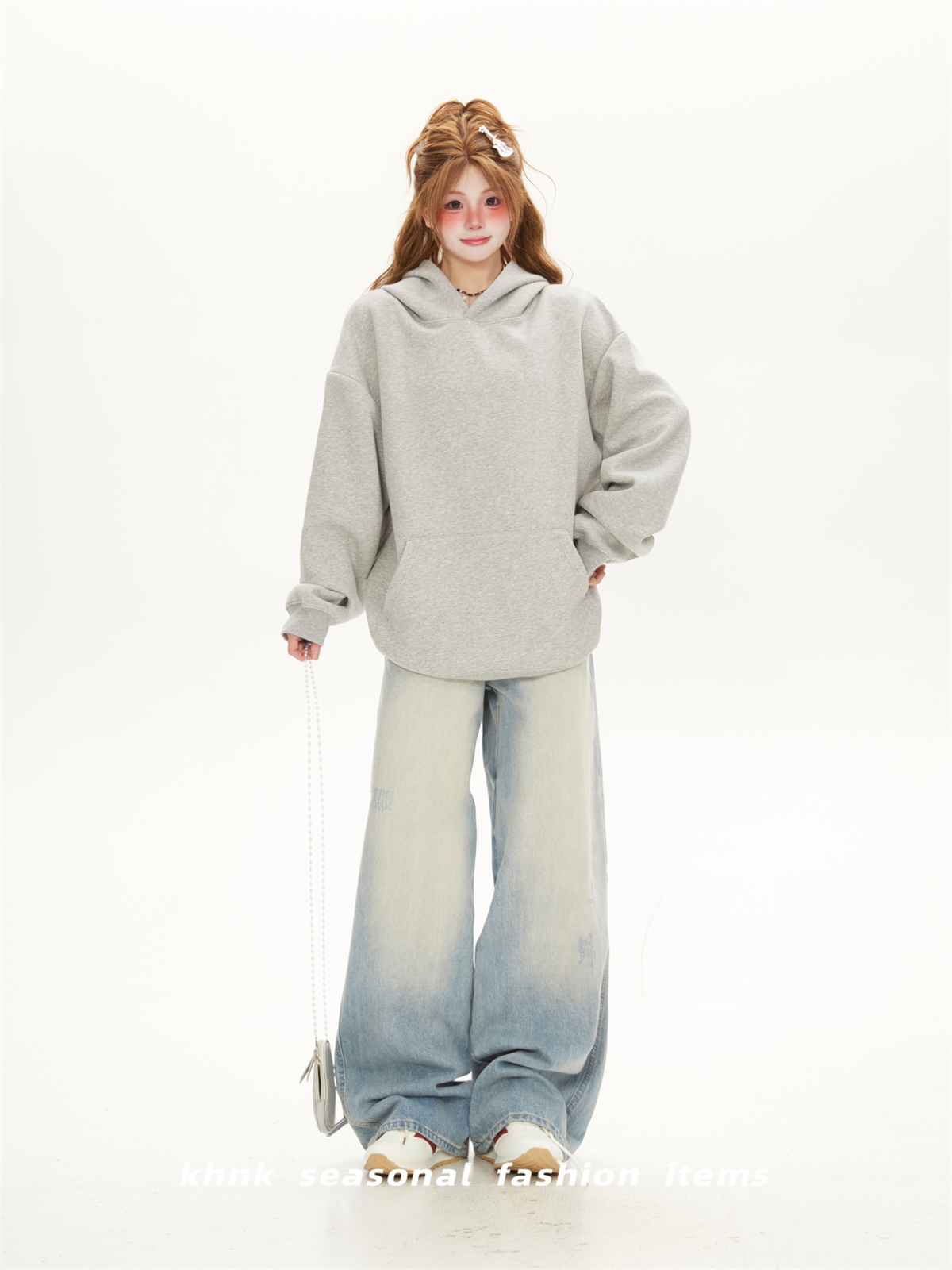 Vintage Solid Color Heavyweight Hoodie for Women - Loose Casual Sweatshirt for Spring and Autumn, 90s Inspired Fashion