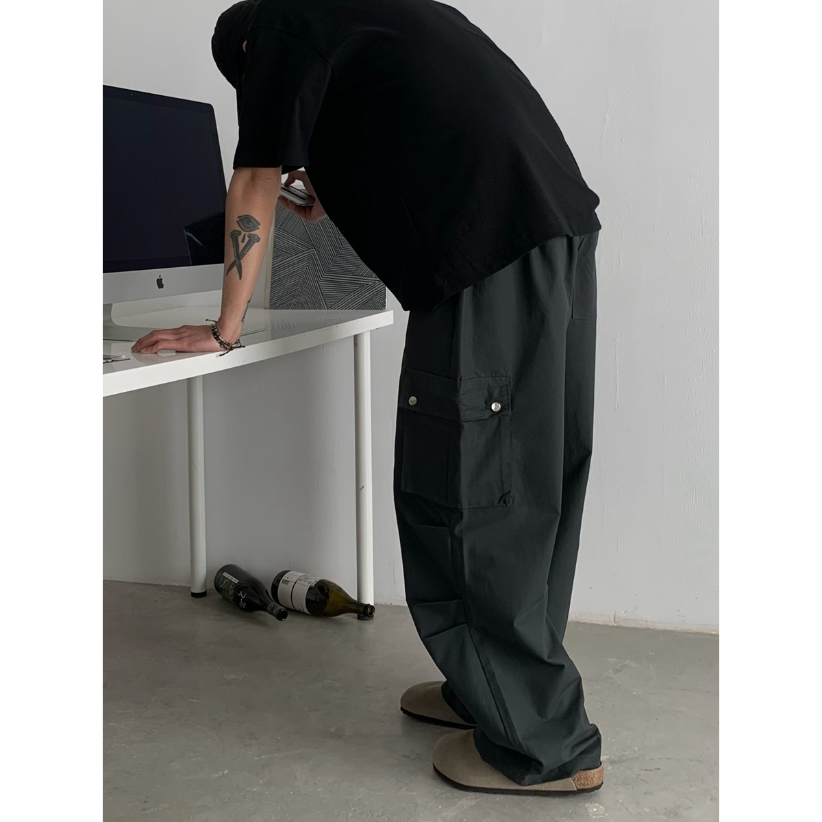 Vintage Straight Leg Cargo Pants for Men and Women - Unisex Loose Fit Trendy Outdoor Work Trousers