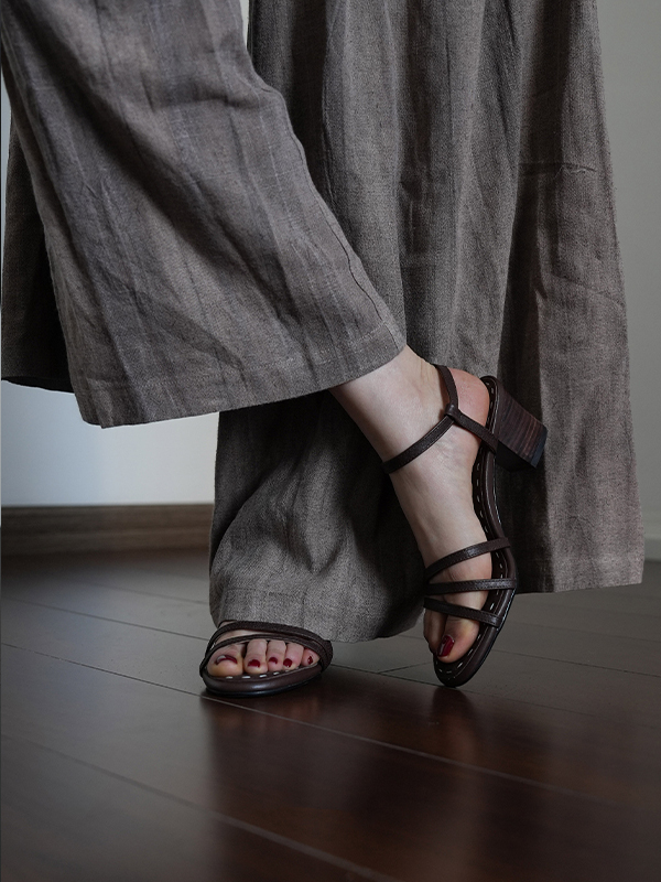 Vintage-Style Open-Toe Sandals for Women, Chunky Mid-Heel Retro Shoes, Backless Summer Commuter Footwear Vintage-Style Open-Toe Sandals for Women, Chunky Mid-Heel Retro Shoes, Backless Summer Commuter Footwear