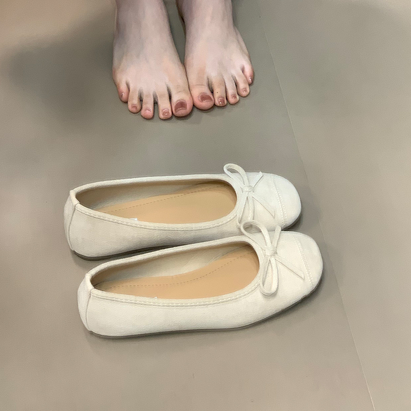 Vintage-Style Suede Ballet Flats for Women, Shallow Mouth Loafers with Bow, 2025 Fashion, Comfortable Everyday Shoes Vintage-Style Suede Ballet Flats for Women, Shallow Mouth Loafers with Bow, 2025 Fashion, Comfortable Everyday Shoes