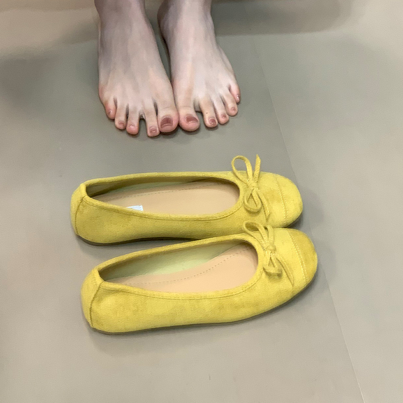 Vintage-Style Suede Ballet Flats for Women, Shallow Mouth Loafers with Bow, 2025 Fashion, Comfortable Everyday Shoes Vintage-Style Suede Ballet Flats for Women, Shallow Mouth Loafers with Bow, 2025 Fashion, Comfortable Everyday Shoes