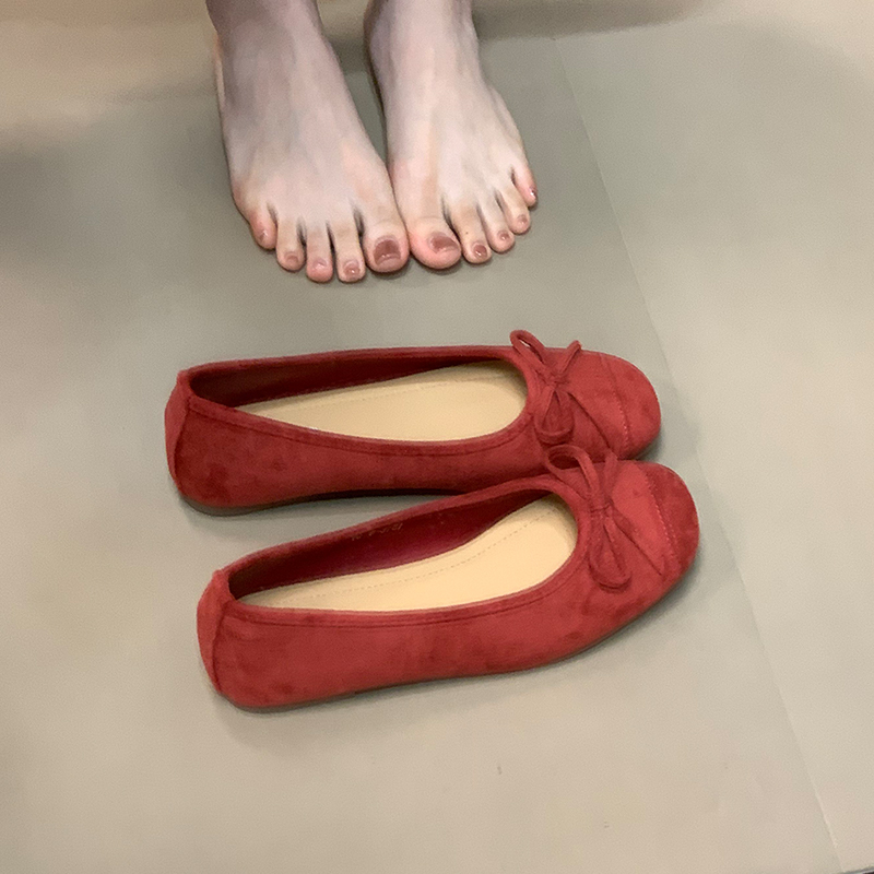Vintage-Style Suede Ballet Flats for Women, Shallow Mouth Loafers with Bow, 2025 Fashion, Comfortable Everyday Shoes Vintage-Style Suede Ballet Flats for Women, Shallow Mouth Loafers with Bow, 2025 Fashion, Comfortable Everyday Shoes