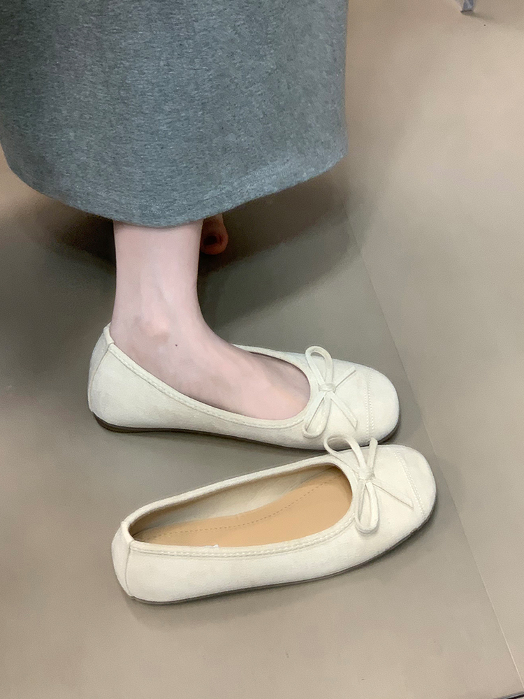Vintage-Style Suede Ballet Flats for Women, Shallow Mouth Loafers with Bow, 2025 Fashion, Comfortable Everyday Shoes Vintage-Style Suede Ballet Flats for Women, Shallow Mouth Loafers with Bow, 2025 Fashion, Comfortable Everyday Shoes