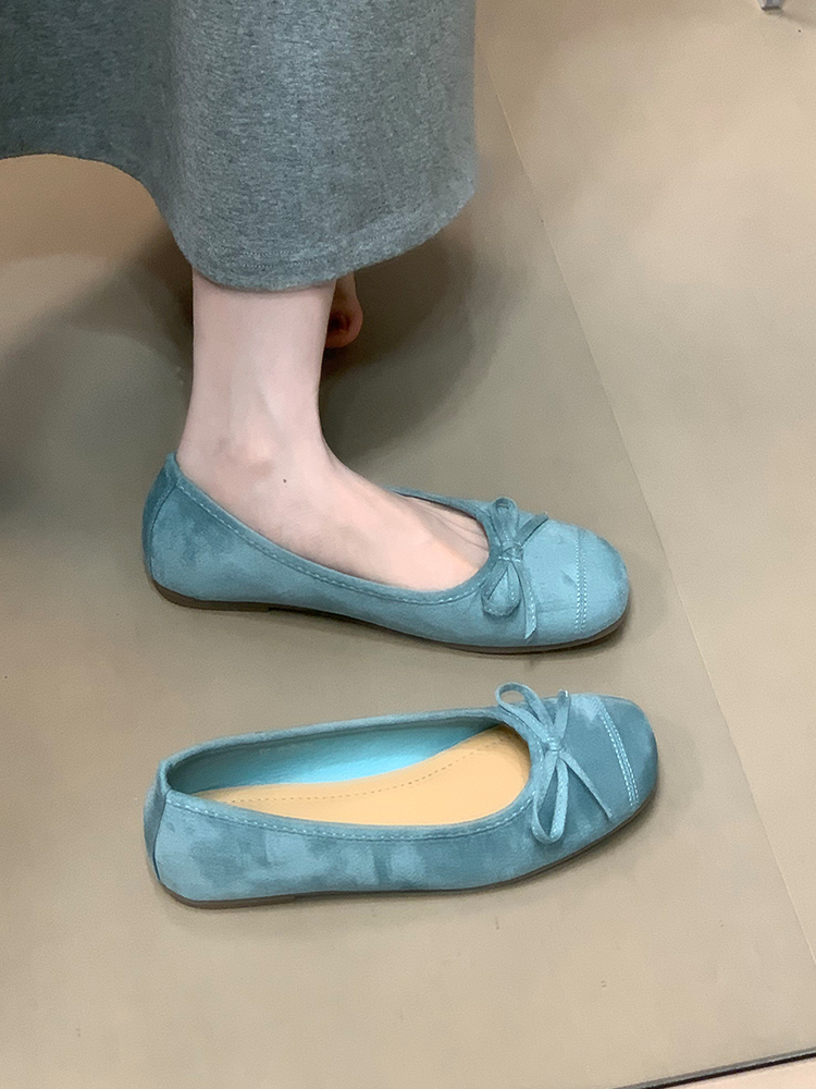 Vintage-Style Suede Ballet Flats for Women, Shallow Mouth Loafers with Bow, 2025 Fashion, Comfortable Everyday Shoes Vintage-Style Suede Ballet Flats for Women, Shallow Mouth Loafers with Bow, 2025 Fashion, Comfortable Everyday Shoes