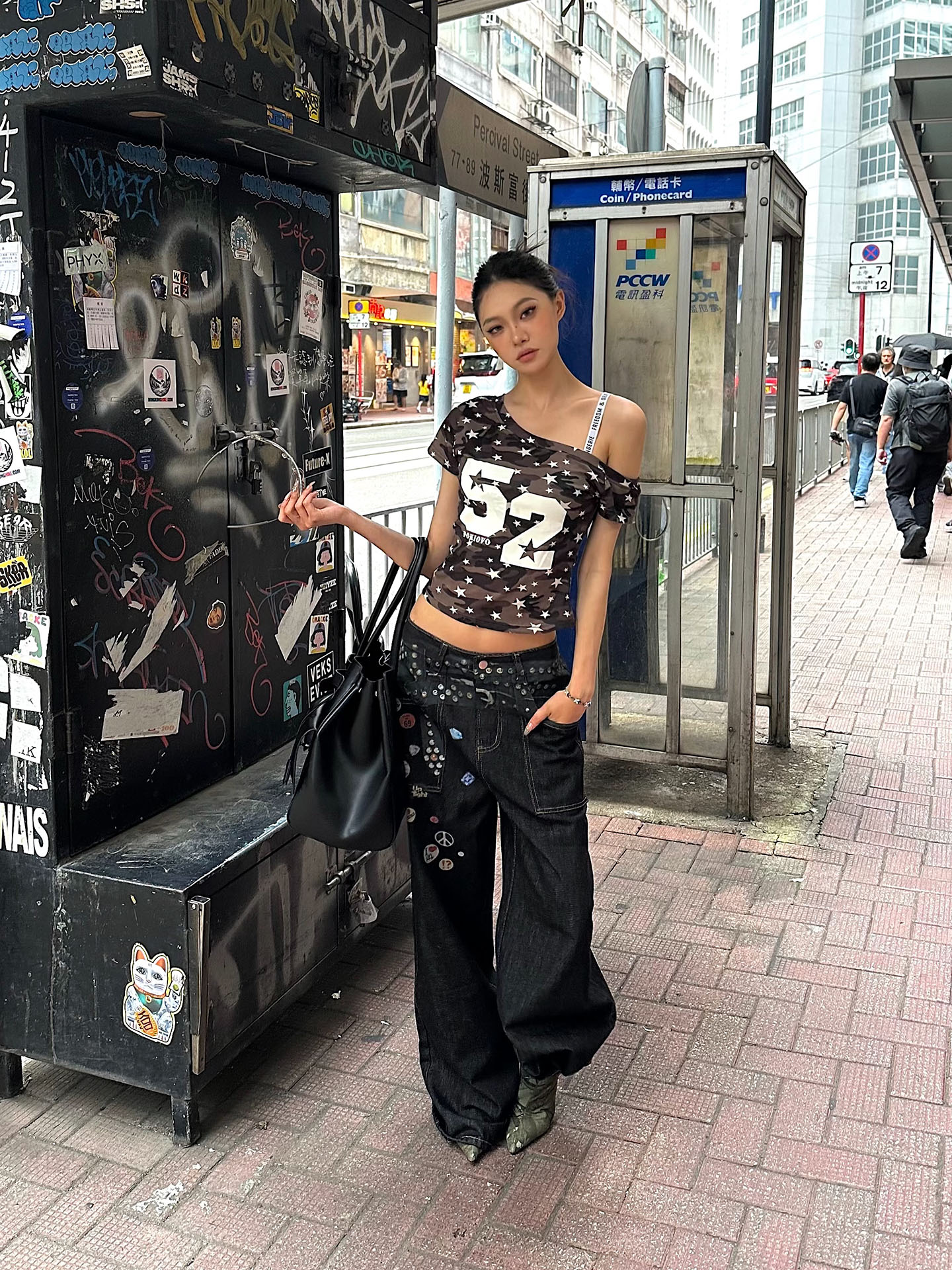 Vintage Wash Wide-Leg Belted Printed Straight-Leg Jeans - Versatile Street Style Fashion Vintage Wash Wide-Leg Belted Printed Straight-Leg Jeans - Versatile Street Style Fashion