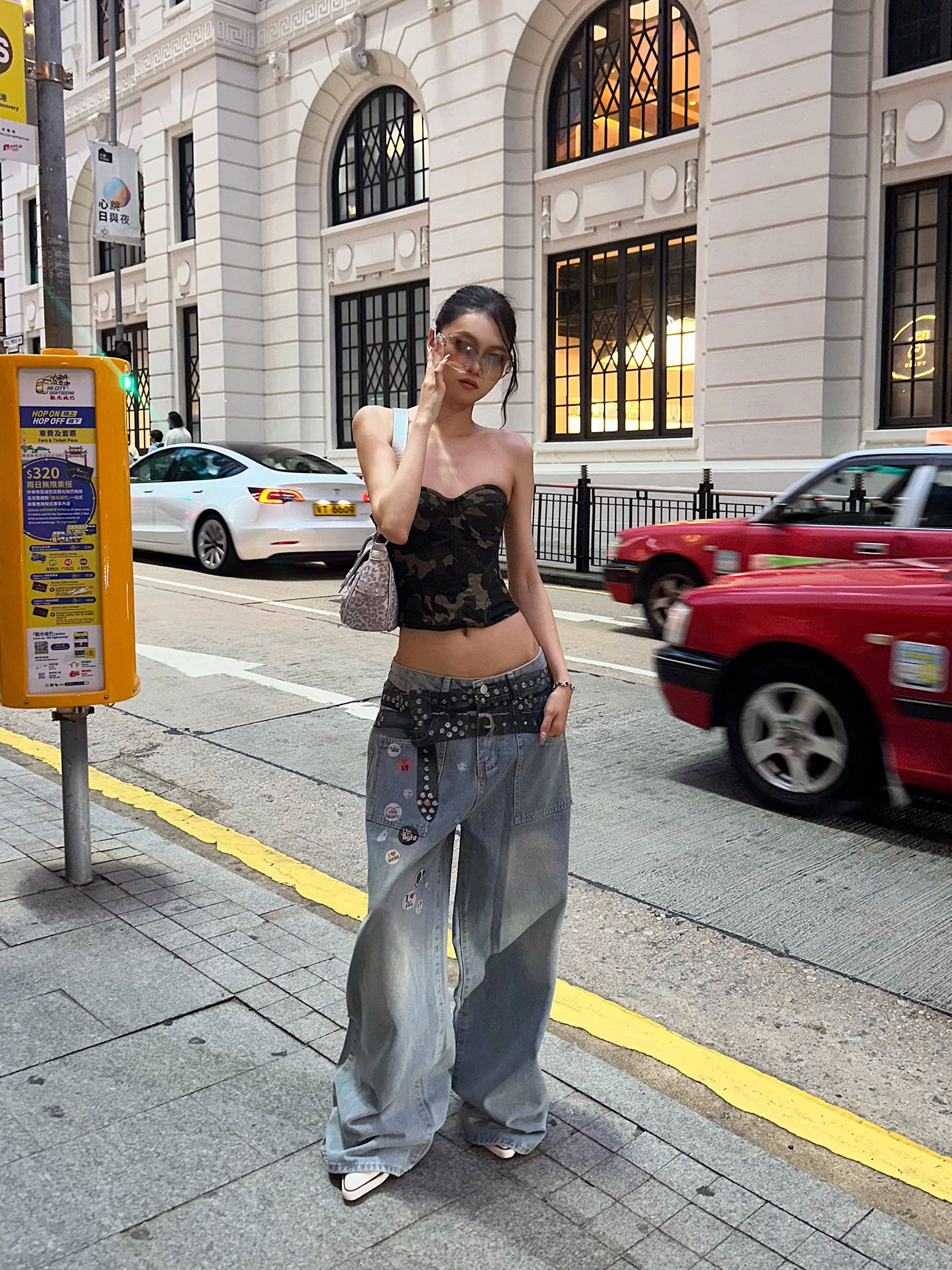 Vintage Wash Wide-Leg Belted Printed Straight-Leg Jeans - Versatile Street Style Fashion Vintage Wash Wide-Leg Belted Printed Straight-Leg Jeans - Versatile Street Style Fashion