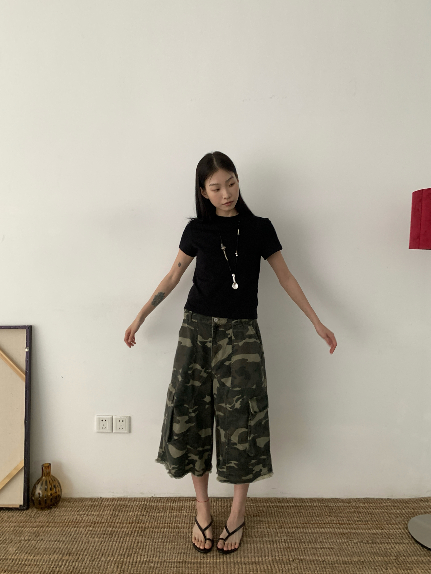 Vintage Washed Camouflage Cargo Pants for Men and Women - Loose Fit, Versatile American-Style Cropped Casual Pants Vintage Washed Camouflage Cargo Pants for Men and Women - Loose Fit, Versatile American-Style Cropped Casual Pants