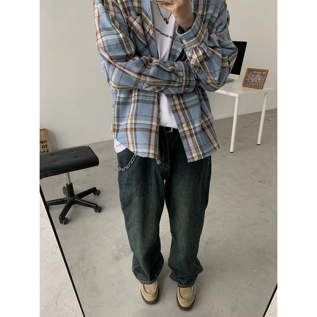 Vintage Washed Clean Fit Straight Loose Casual Streetwear Long Pants for Men - American Style, Retro Fashion, Comfortable Fit