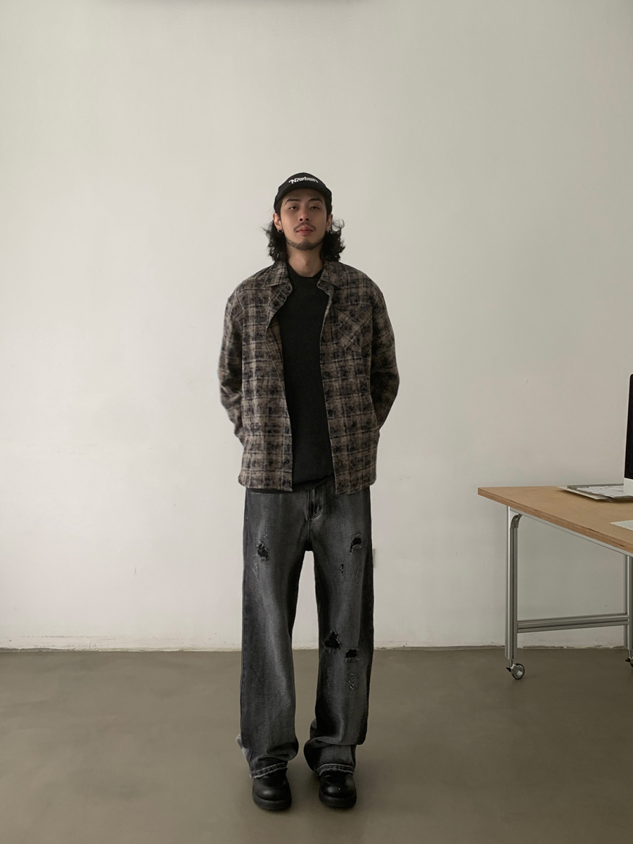 Vintage Washed Distressed Black Baggy Jeans for Unisex - Trendy 90s Inspired Loose Straight Casual Pants Vintage Washed Distressed Black Baggy Jeans for Unisex - Trendy 90s Inspired Loose Straight Casual Pants