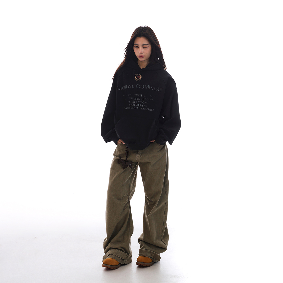 Vintage Washed Distressed Oversized Hoodie Jacket for Unisex - Trendy Versatile Casual Layering Essential