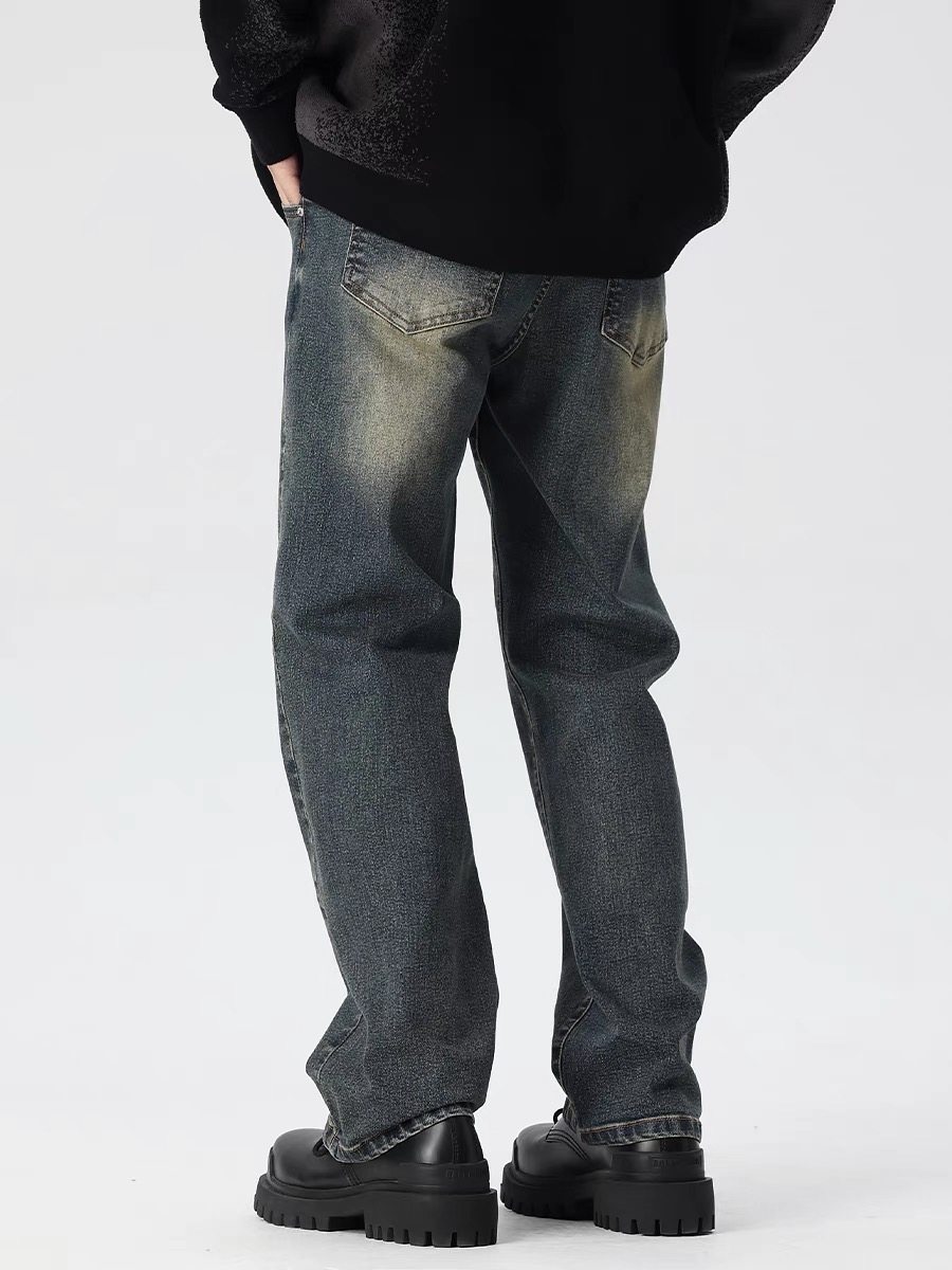 Vintage Washed Loose Straight Casual Men's Long Pants - American 90s Style Pilot Vibe Trousers Vintage Washed Loose Straight Casual Men's Long Pants - American 90s Style Pilot Vibe Trousers