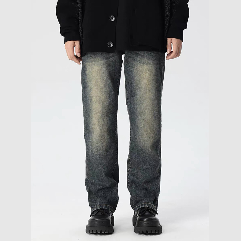 Vintage Washed Loose Straight Casual Men's Long Pants - American 90s Style Pilot Vibe Trousers