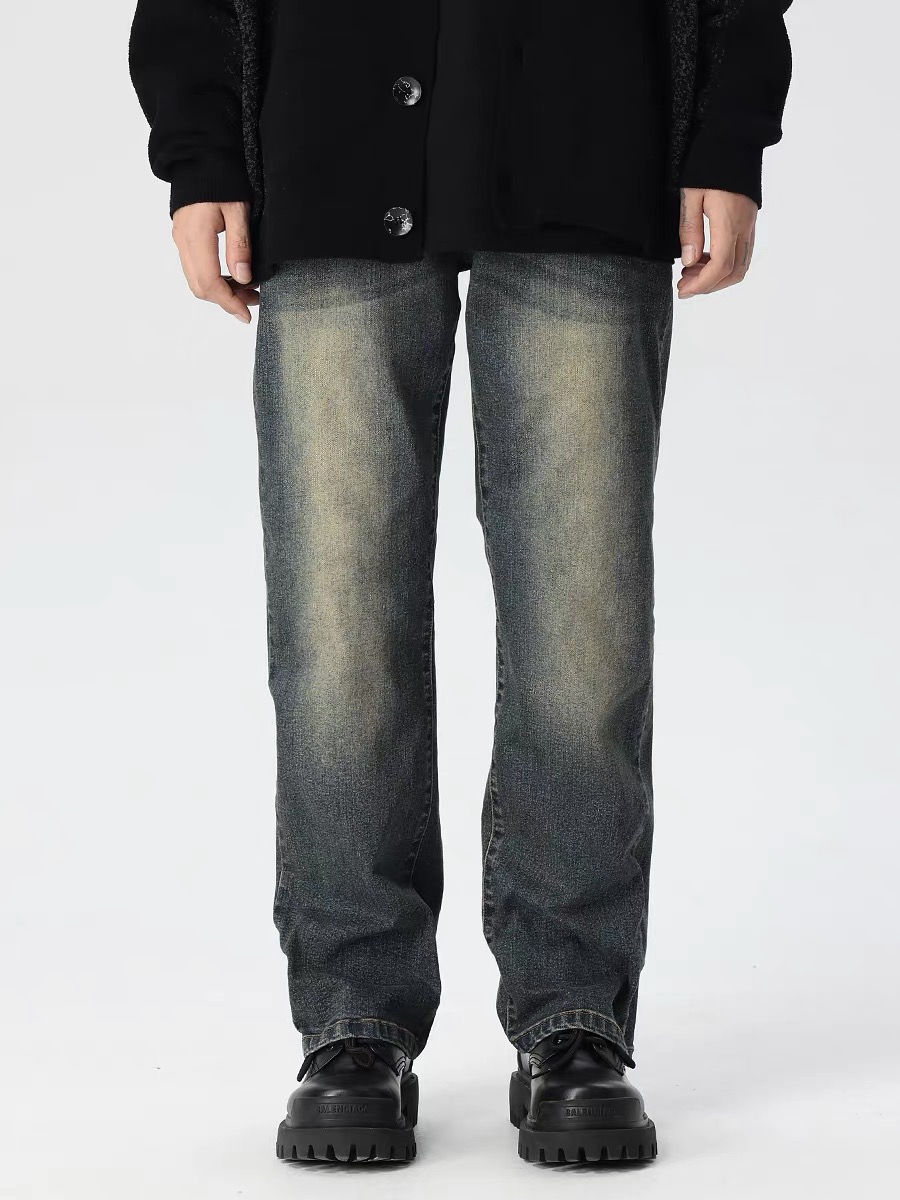 Vintage Washed Loose Straight Casual Men's Long Pants - American 90s Style Pilot Vibe Trousers