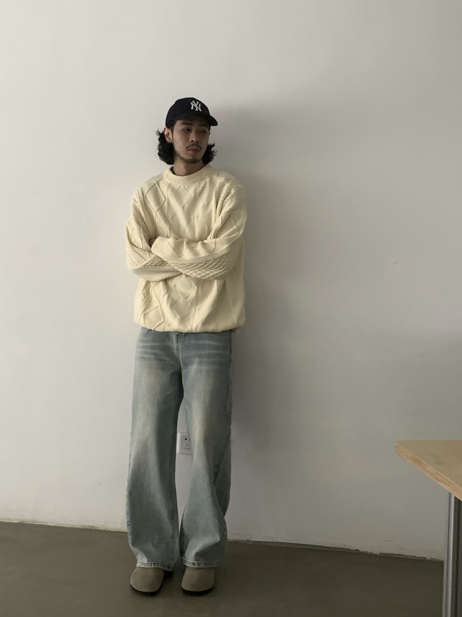 Vintage Washed Loose Straight Leg Jeans for Unisex - Trendy Wide Leg Floor-Length Casual Pants Vintage Washed Loose Straight Leg Jeans for Unisex - Trendy Wide Leg Floor-Length Casual Pants