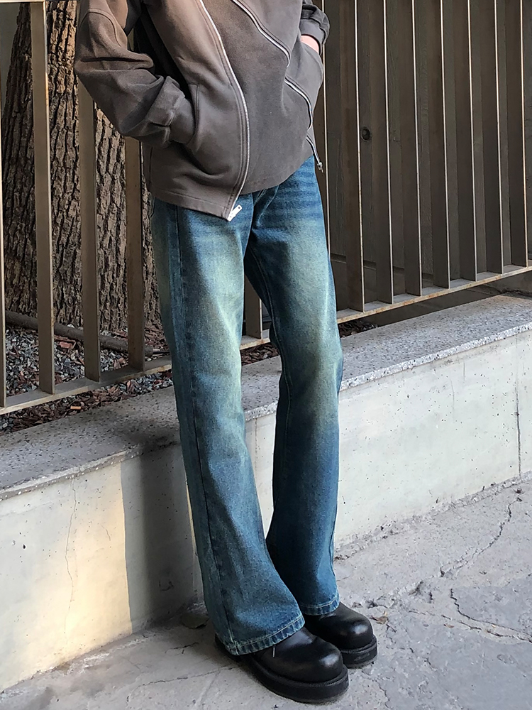 Vintage Washed Micro-Flare Jeans for Men and Women - Slim Fit, Flattering High VIBE Style, Versatile 90s Inspired Fashion