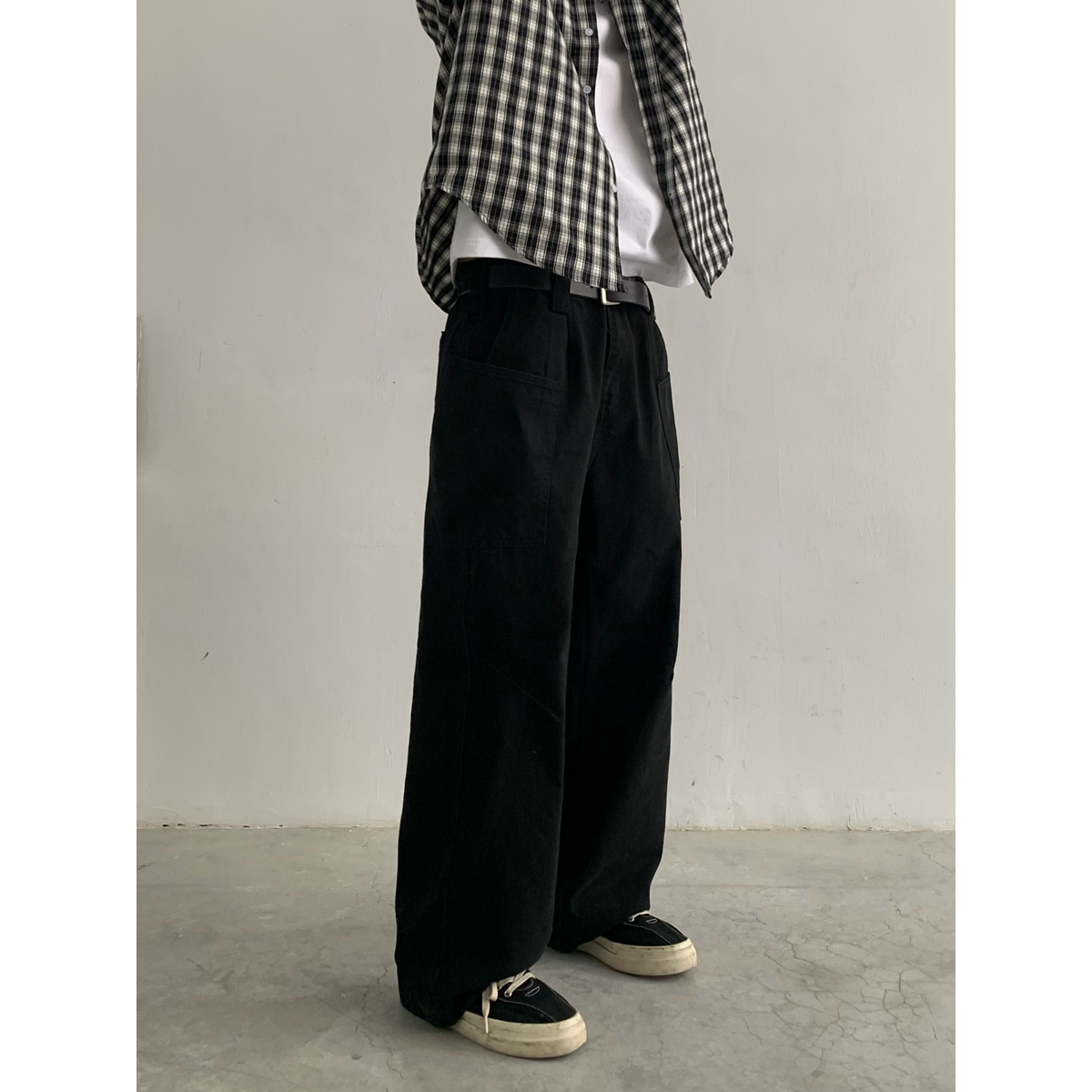 Vintage Washed Unisex Long Pants - Casual Straight-Leg Lumberjack Style, Clean Fit American Workwear, 90s Inspired Fashion Vintage Washed Unisex Long Pants - Casual Straight-Leg Lumberjack Style, Clean Fit American Workwear, 90s Inspired Fashion