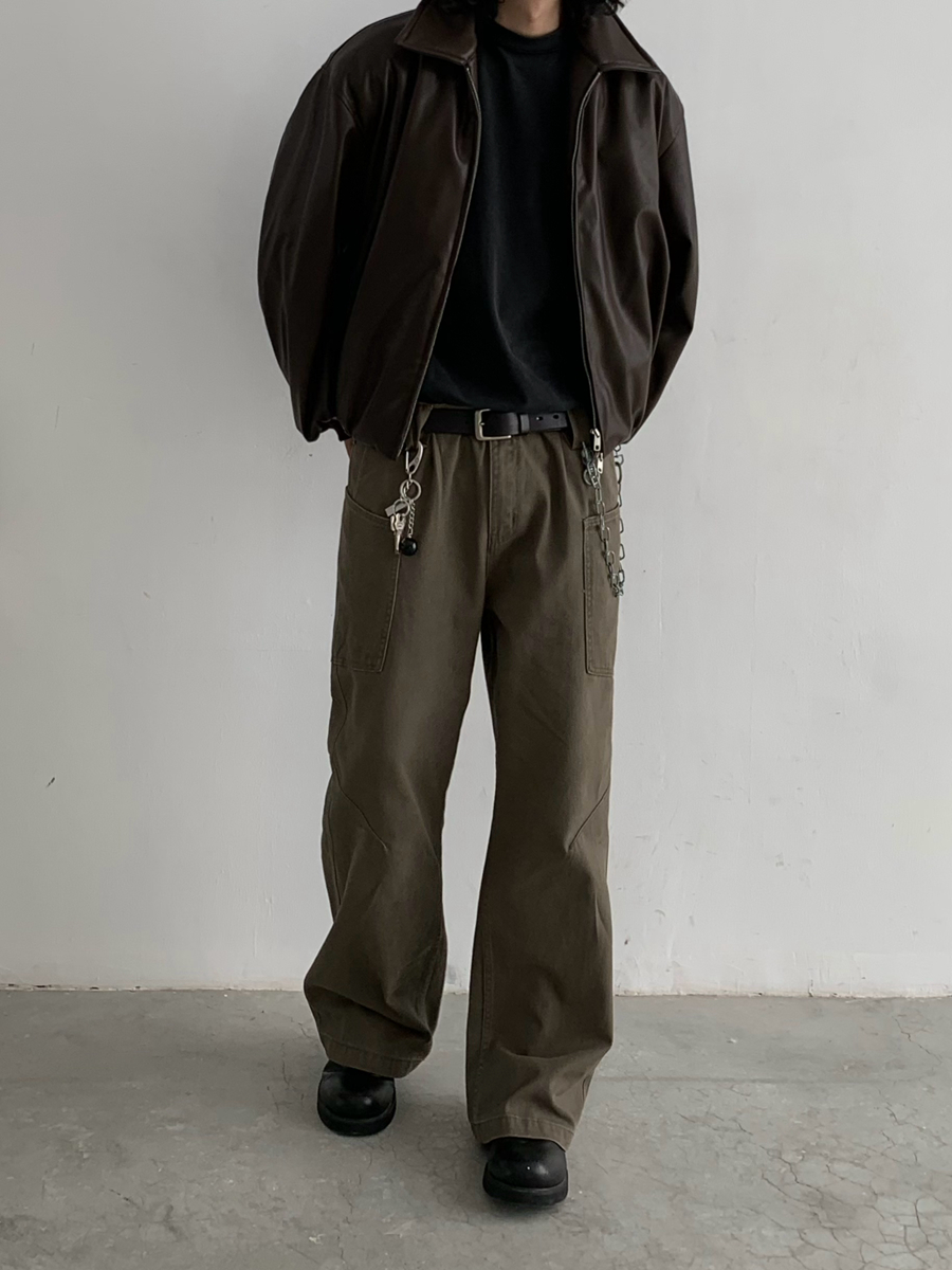 Vintage Washed Unisex Long Pants - Casual Straight-Leg Lumberjack Style, Clean Fit American Workwear, 90s Inspired Fashion