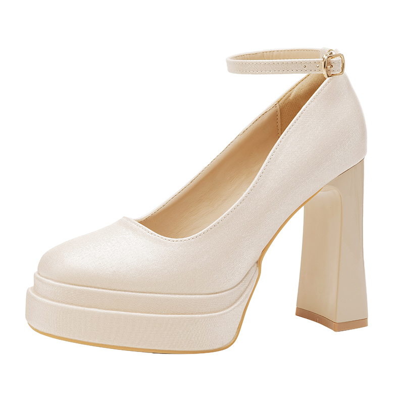 Waterproof Platform High Heels for Women - Thick-Soled Mary Jane Design, Height-Increasing Bridesmaid & Wedding Shoes Waterproof Platform High Heels for Women - Thick-Soled Mary Jane Design, Height-Increasing Bridesmaid & Wedding Shoes