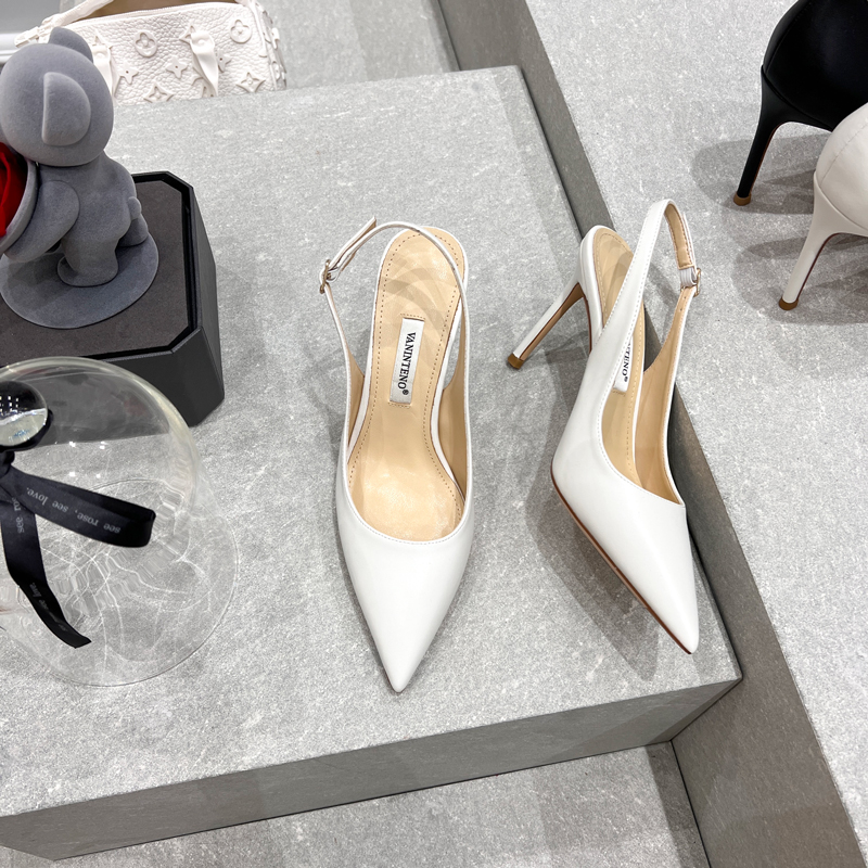 White High Heels Sandals for Women - Forest Girl Style, Pointed Toe, Thin Heel, Shallow Mouth, Y2K Fashion, Trendy Summer Footwear White High Heels Sandals for Women - Forest Girl Style, Pointed Toe, Thin Heel, Shallow Mouth, Y2K Fashion, Trendy Summer Footwear