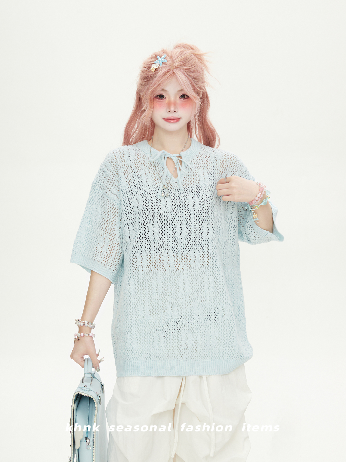 White Hollow Lace Crochet Short-Sleeve T-Shirt for Women – Trendy Loose Knit Summer Top, High-End Niche Fashion White Hollow Lace Crochet Short-Sleeve T-Shirt for Women – Trendy Loose Knit Summer Top, High-End Niche Fashion