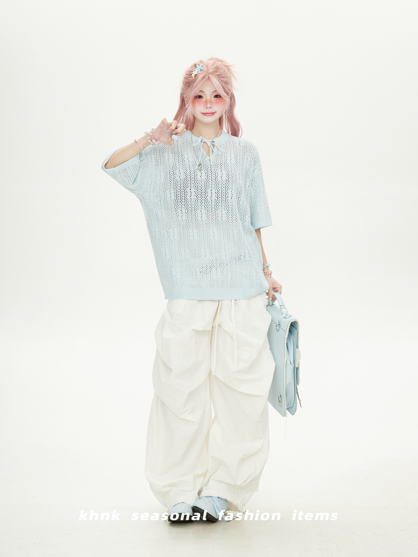 White Hollow Lace Crochet Short-Sleeve T-Shirt for Women â€“ Trendy Loose Knit Summer Top, High-End Niche Fashion