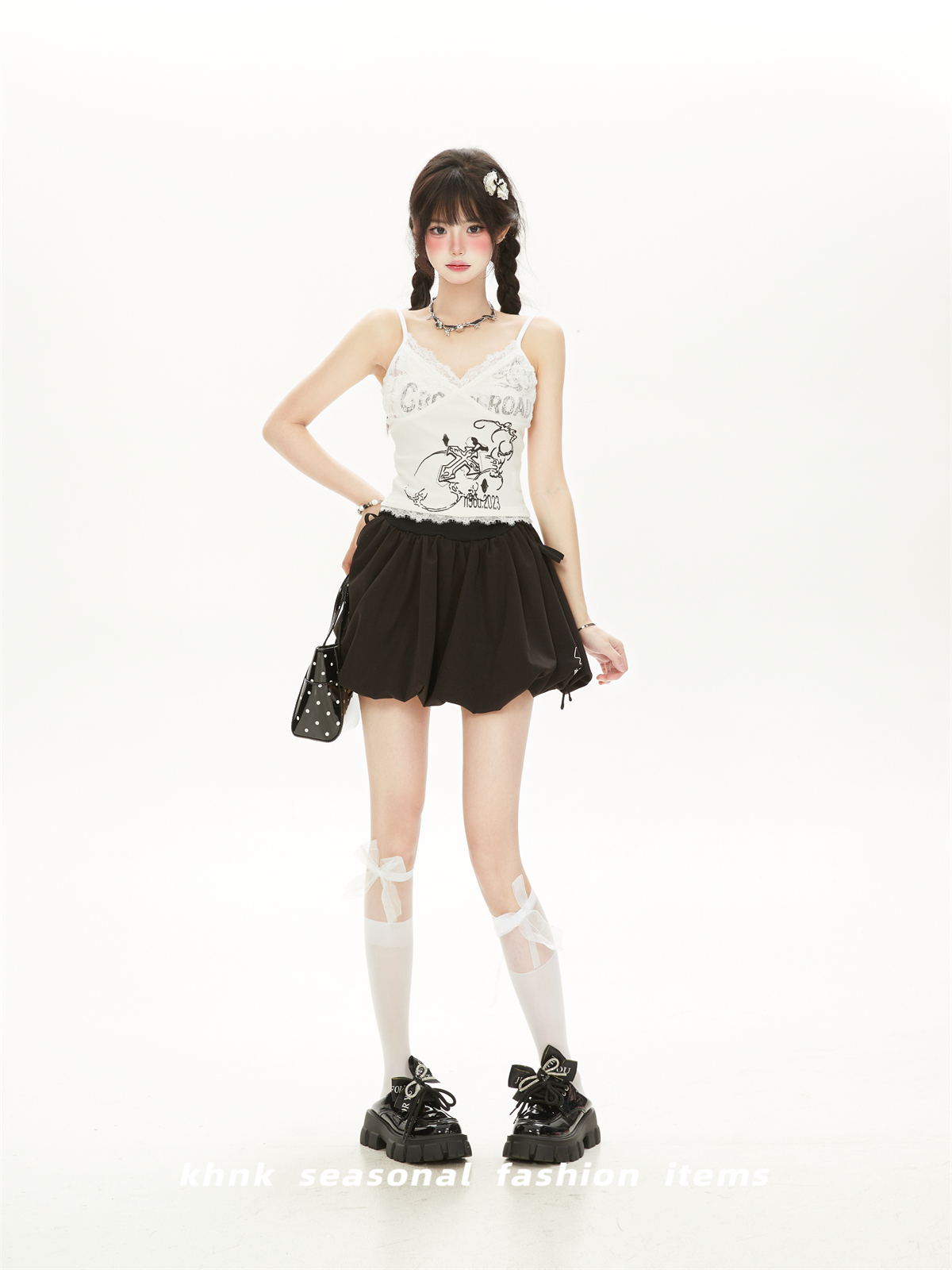 White Lace Spliced Tank Top for Summer - Spicy Girl Design Camisole for Petite Women - American High Street Fashion White Lace Spliced Tank Top for Summer - Spicy Girl Design Camisole for Petite Women - American High Street Fashion