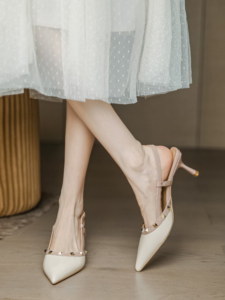 White Patent Leather Stiletto Heels for Women - Pointed Toe, French High-End Style, Summer Open-Toe Sandals, Chic Fashion Footwear White Patent Leather Stiletto Heels for Women - Pointed Toe, French High-End Style, Summer Open-Toe Sandals, Chic Fashion Footwear