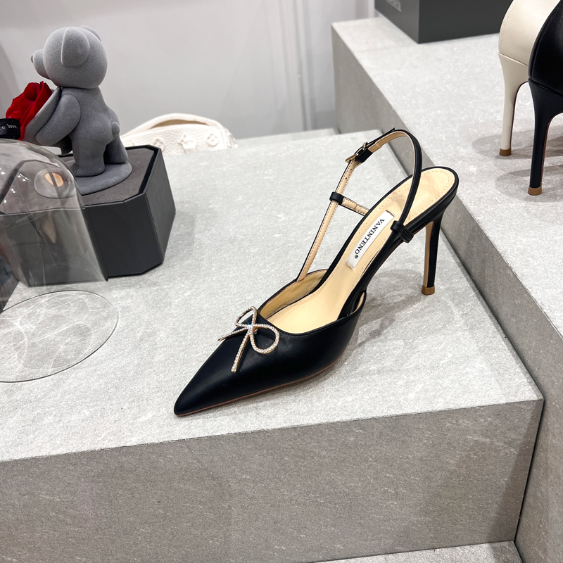 White Pointed Toe High-Heeled Hollow Sandals with One-Strap Bow - Elegant Women's Footwear for 90s and Y2K Style White Pointed Toe High-Heeled Hollow Sandals with One-Strap Bow - Elegant Women's Footwear for 90s and Y2K Style