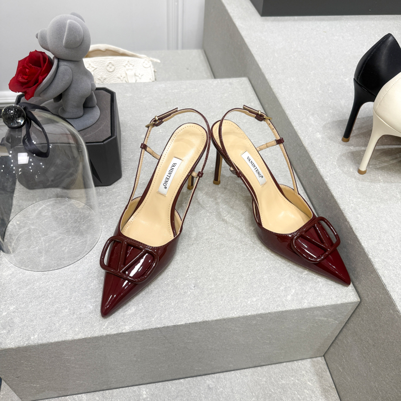 Wine Red Open-Toe One-Strap Stiletto High-Heeled Sandals - Summer Sexy Bridal Footwear for Elegant Occasions