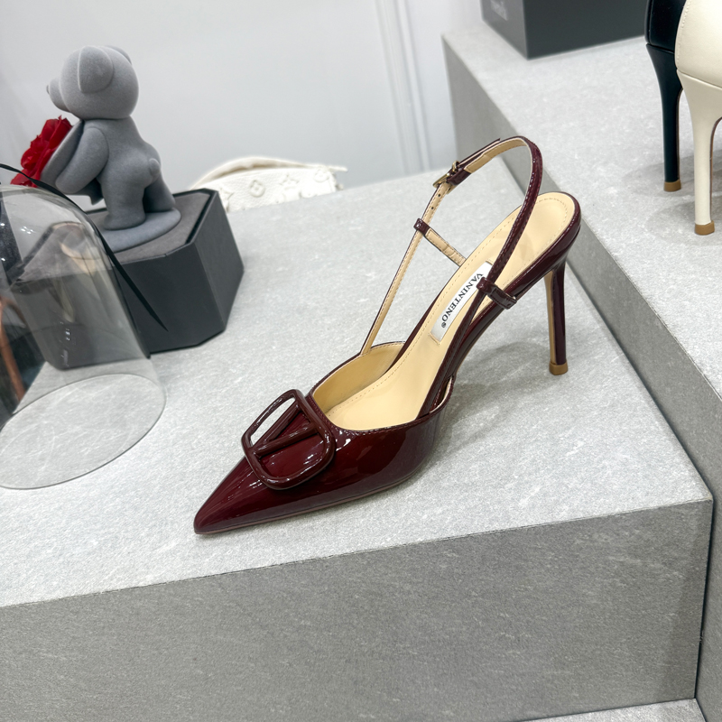 Wine Red Open-Toe One-Strap Stiletto High-Heeled Sandals - Summer Sexy Bridal Footwear for Elegant Occasions