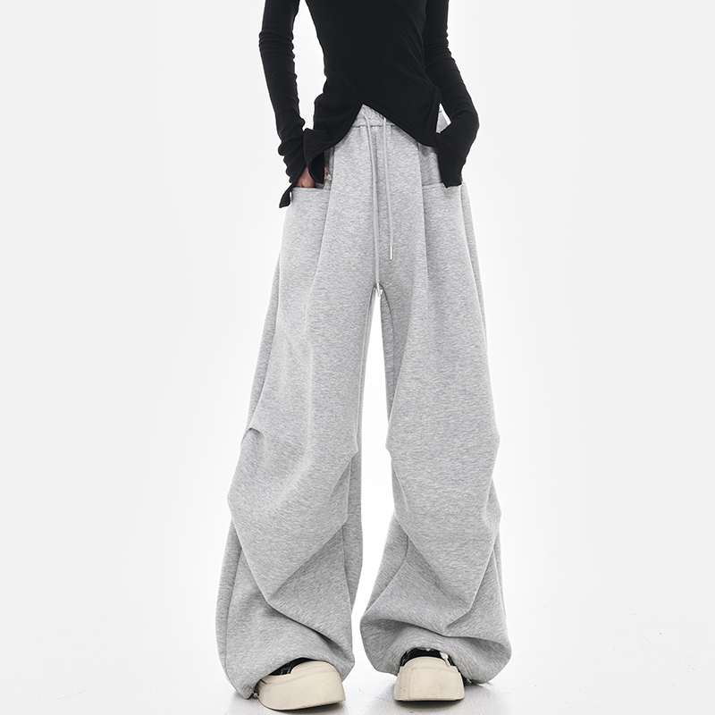 Winter Thickened Cargo Pants for Women, Tall Long Wide-Leg Sports Pants, Comfortable Outdoor Activewear, Trendy Street Style Winter Thickened Cargo Pants for Women, Tall Long Wide-Leg Sports Pants, Comfortable Outdoor Activewear, Trendy Street Style