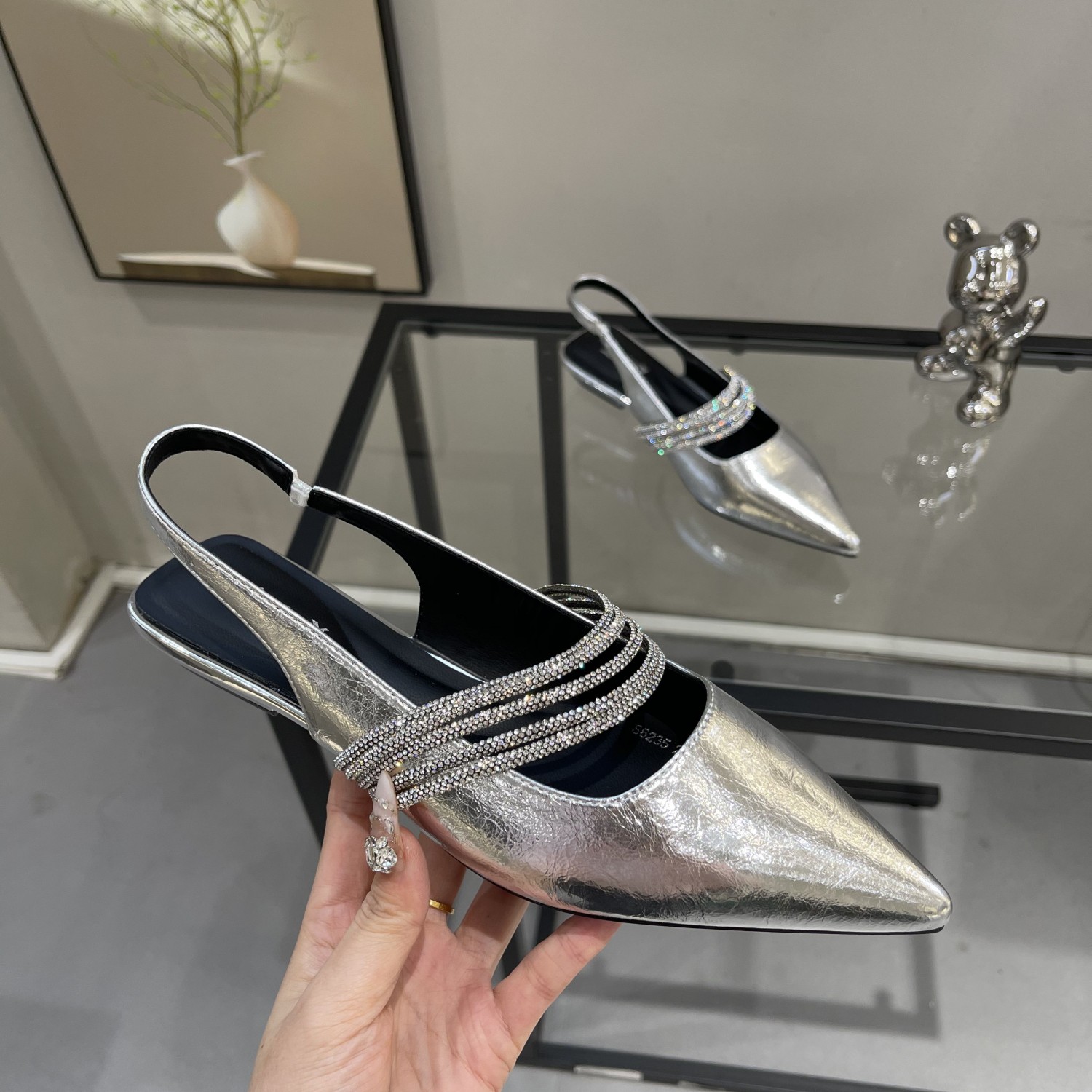 Women's 2025 Summer Fashion Sandals - Comfortable Pointed Toe Chunky Heel, Rhinestone Closed Toe French Style Heels Women's 2025 Summer Fashion Sandals - Comfortable Pointed Toe Chunky Heel, Rhinestone Closed Toe French Style Heels