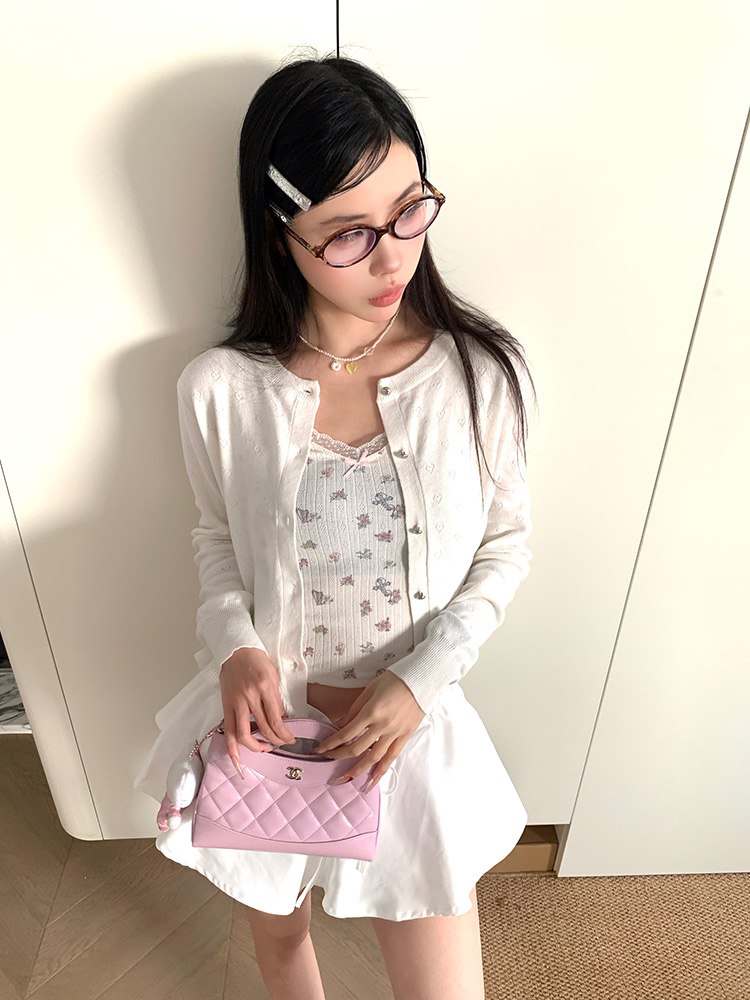 Women’s American Retro Ruffled Lace Knitted Cardigan - Loose Casual Long Sleeve Round Neck Top for Spring Fashion Women’s American Retro Ruffled Lace Knitted Cardigan - Loose Casual Long Sleeve Round Neck Top for Spring Fashion