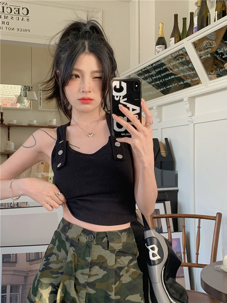 Women's American-Style Sweet and Spicy Dance Tank Top with Chest Pads, Sexy Jazz Dance Outfit for Music Festivals Women's American-Style Sweet and Spicy Dance Tank Top with Chest Pads, Sexy Jazz Dance Outfit for Music Festivals