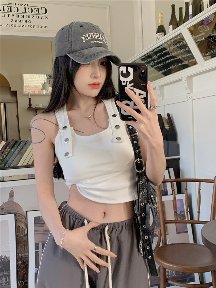 Women's American-Style Sweet and Spicy Dance Tank Top with Chest Pads, Sexy Jazz Dance Outfit for Music Festivals Women's American-Style Sweet and Spicy Dance Tank Top with Chest Pads, Sexy Jazz Dance Outfit for Music Festivals