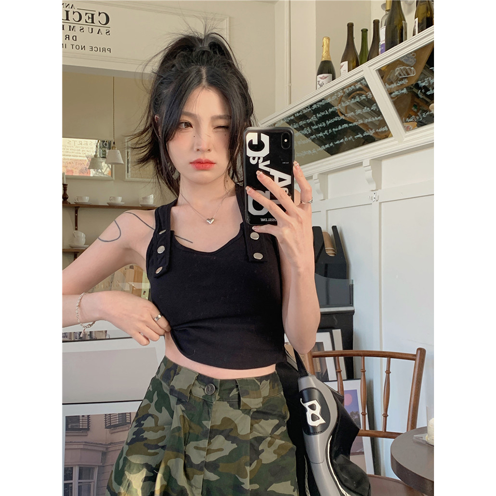 Women's American-Style Sweet and Spicy Dance Tank Top with Chest Pads, Sexy Jazz Dance Outfit for Music Festivals Women's American-Style Sweet and Spicy Dance Tank Top with Chest Pads, Sexy Jazz Dance Outfit for Music Festivals