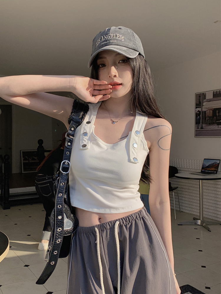 Women's American-Style Sweet and Spicy Dance Tank Top with Chest Pads, Sexy Jazz Dance Outfit for Music Festivals Women's American-Style Sweet and Spicy Dance Tank Top with Chest Pads, Sexy Jazz Dance Outfit for Music Festivals