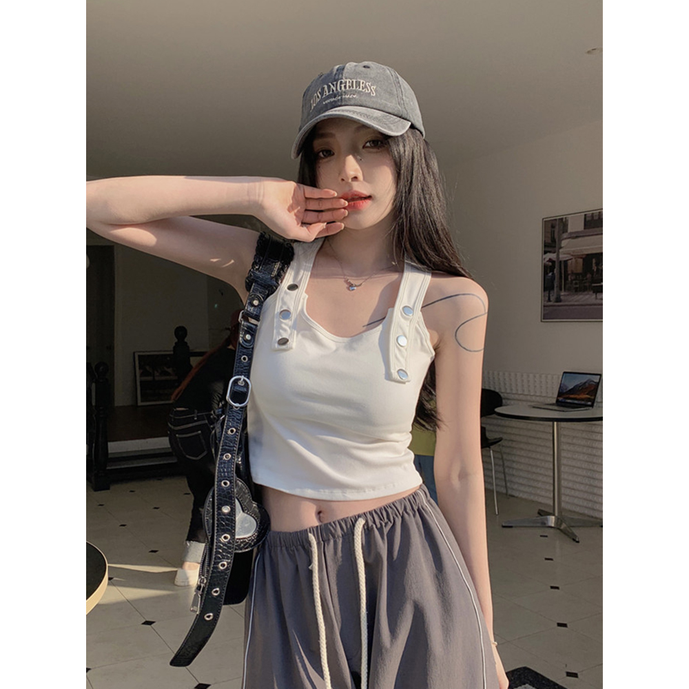 Women's American-Style Sweet and Spicy Dance Tank Top with Chest Pads, Sexy Jazz Dance Outfit for Music Festivals