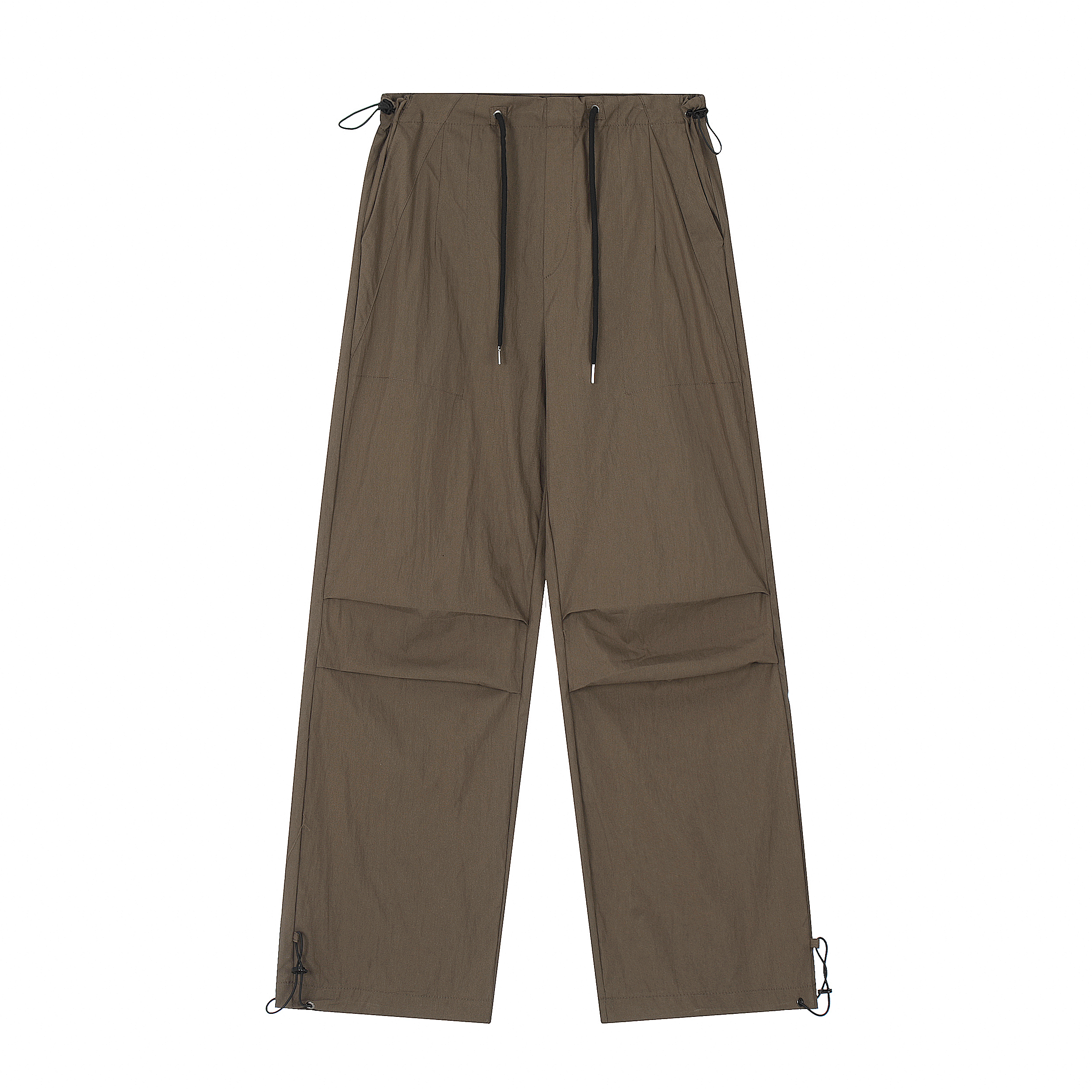 Women's American Vintage Brown Work Pants - Summer Thin Jazz Dance Loose Straight Wide-Leg Trousers for a Retro 90s Look