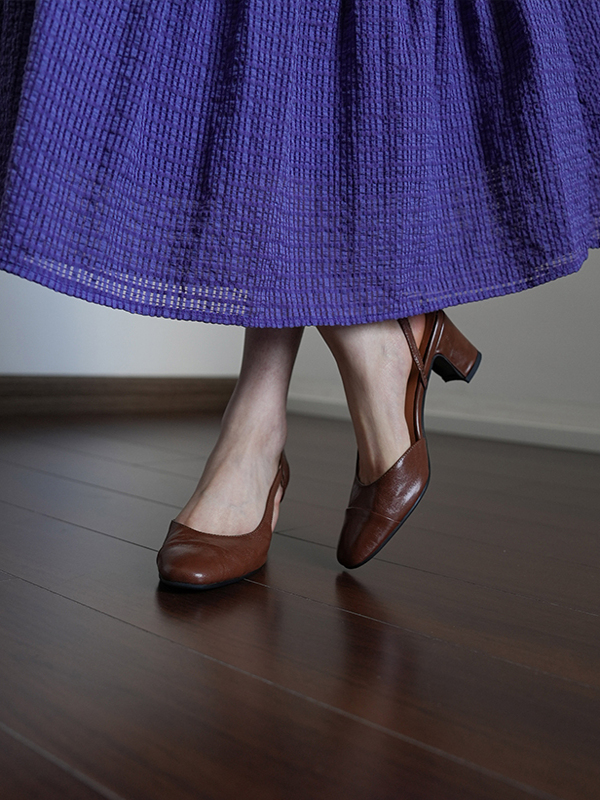 Women's Backless Chunky Heel Sandals, Round Toe Minimalist Design, Spliced Hollow Summer Shoes for Commuting and Work