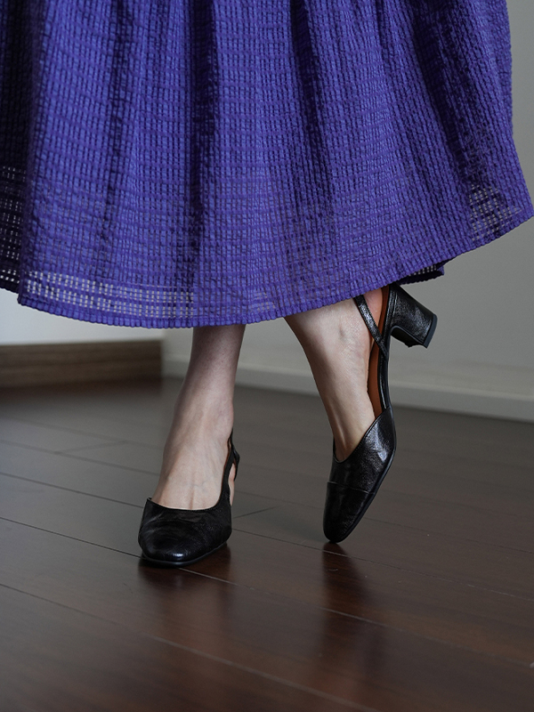 Women's Backless Chunky Heel Sandals, Round Toe Minimalist Design, Spliced Hollow Summer Shoes for Commuting and Work