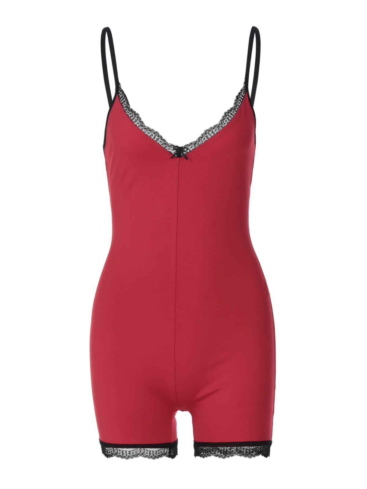 Women's Backless Floral Lace Spliced V-Neck Jumpsuit - Casual Slim Fit Shorts, European American Style, Y2K Fashion Women's Backless Floral Lace Spliced V-Neck Jumpsuit - Casual Slim Fit Shorts, European American Style, Y2K Fashion