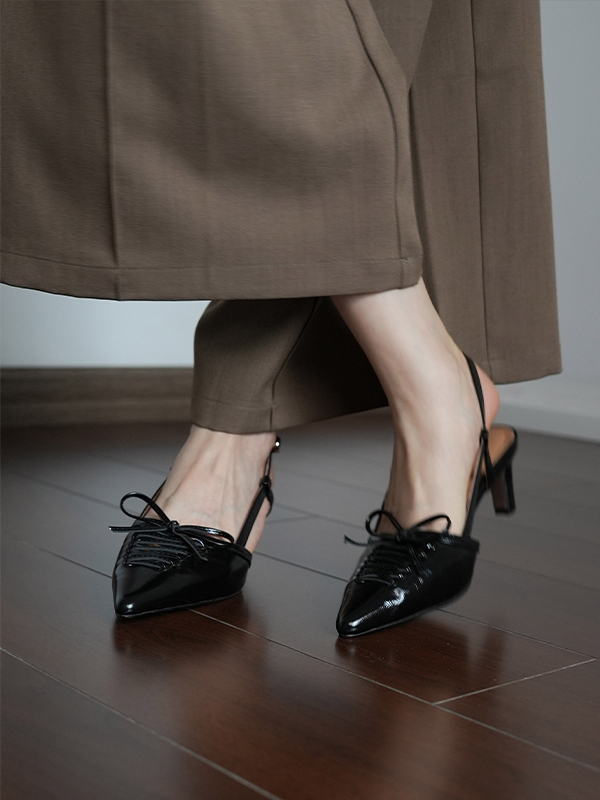 Women's Backless Pointed Toe Open Toe Sandals - Ultra-Soft Comfortable Thin Mid-Heel for Summer Commuting Style Women's Backless Pointed Toe Open Toe Sandals - Ultra-Soft Comfortable Thin Mid-Heel for Summer Commuting Style