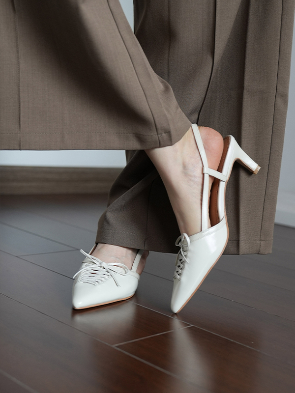 Women's Backless Pointed Toe Open Toe Sandals - Ultra-Soft Comfortable Thin Mid-Heel for Summer Commuting Style Women's Backless Pointed Toe Open Toe Sandals - Ultra-Soft Comfortable Thin Mid-Heel for Summer Commuting Style