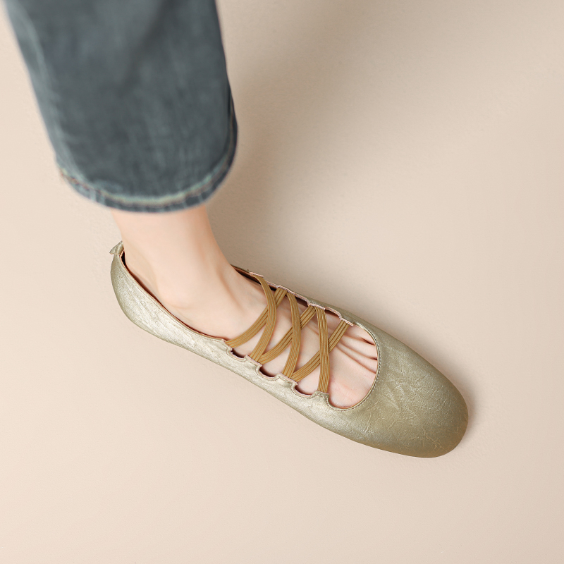 Women's Ballet Mary Jane Shoes with Crossed Elastic Straps, Soft Sole Loafers for Comfortable Everyday Wear Women's Ballet Mary Jane Shoes with Crossed Elastic Straps, Soft Sole Loafers for Comfortable Everyday Wear